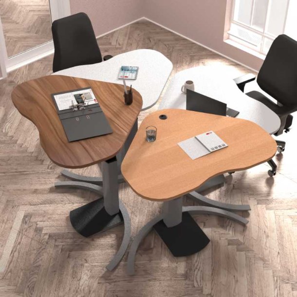 ConSet H�ve S�nkebord 117x90 - 501-19 - Valn�d bordplade - s�lv stel