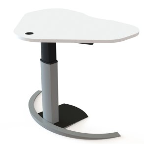 ConSet H�ve S�nkebord 117x90 - 501-19 - Hvid bordplade - s�lv stel