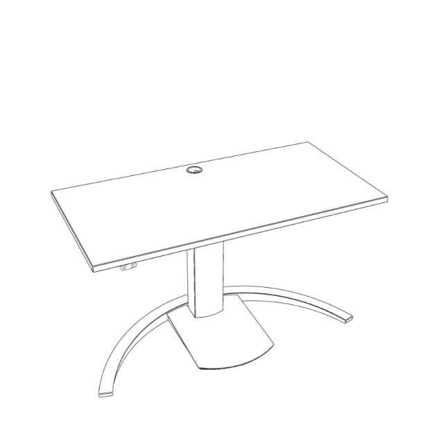 ConSet H�ve S�nkebord 120x60 - 501-19 - B�g bordplade - s�lv stel