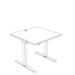 ConSet H�ve S�nkebord 80x80 - 501-20 - Hvid bordplade - sort stel