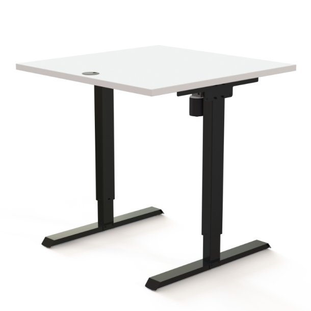 ConSet H�ve S�nkebord 80x80 - 501-20 - Hvid bordplade - sort stel