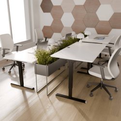 ConSet H�ve S�nkebord 120x80 - 501-20 - Hvid bordplade - sort stel