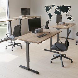 ConSet H�ve S�nkebord 140x80 - 501-20 - Valn�d bordplade - sort stel