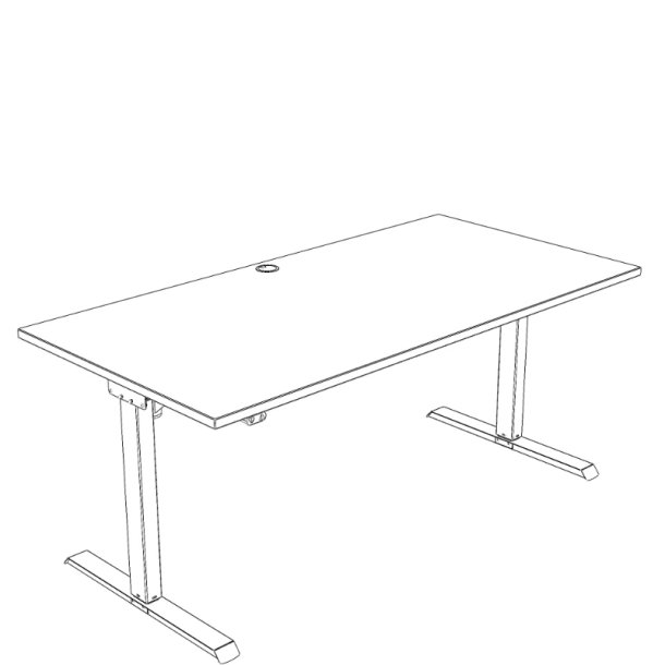 ConSet H�ve S�nkebord 160x80 - 501-20 - Valn�d bordplade - sort stel