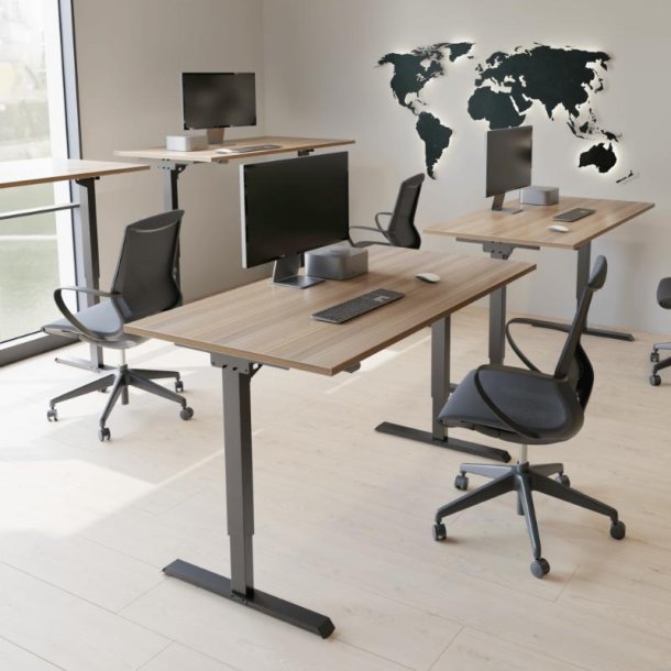 ConSet H�ve S�nkebord 160x80 - 501-20 - Valn�d bordplade - sort stel