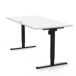 ConSet H�ve S�nkebord 160x80 - 501-20 - Hvid bordplade - sort stel