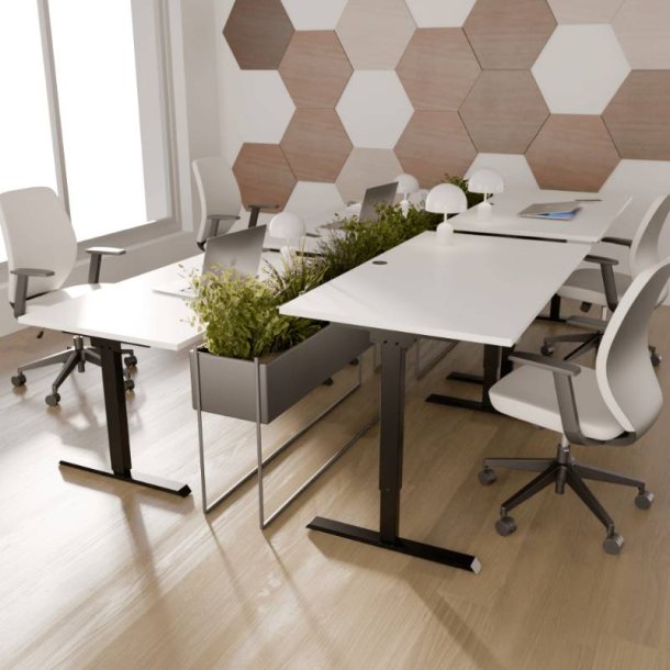 ConSet H�ve S�nkebord 160x80 - 501-20 - Hvid bordplade - sort stel