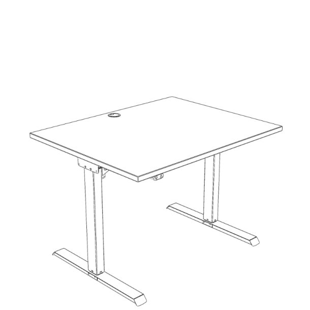 ConSet H�ve S�nkebord 100x80 - 501-20 - B�g bordplade - hvid stel