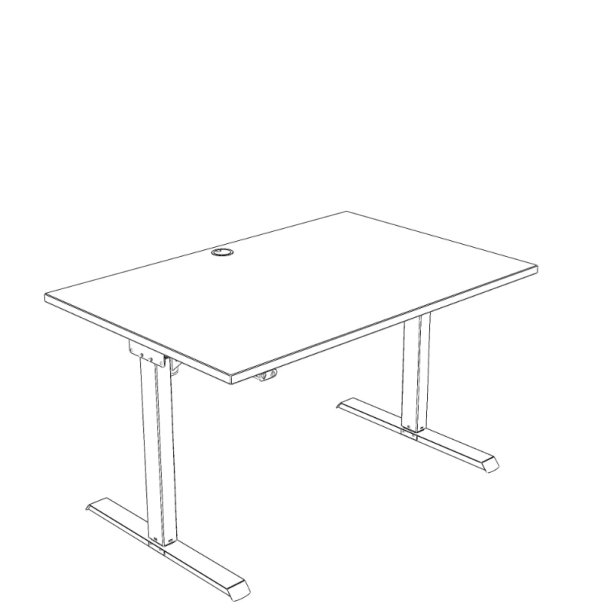 ConSet H�ve S�nkebord 120x80 - 501-20 - Sort bordplade - hvid stel