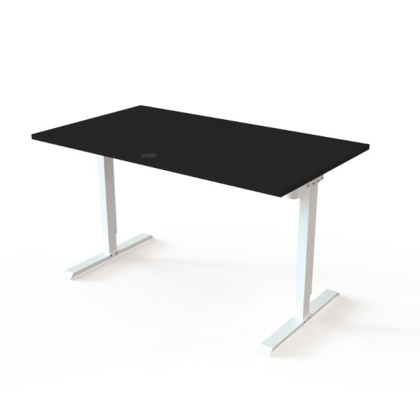 ConSet H�ve S�nkebord 140x80 - 501-20 - Sort bordplade - hvid stel