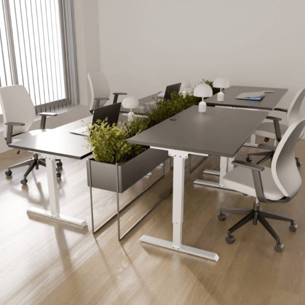 ConSet H�ve S�nkebord 140x80 - 501-20 - Sort bordplade - hvid stel