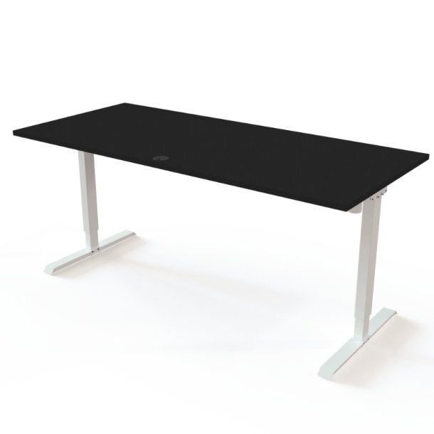 ConSet H�ve S�nkebord 180x80 - 501-20 - Sort bordplade - hvid stel
