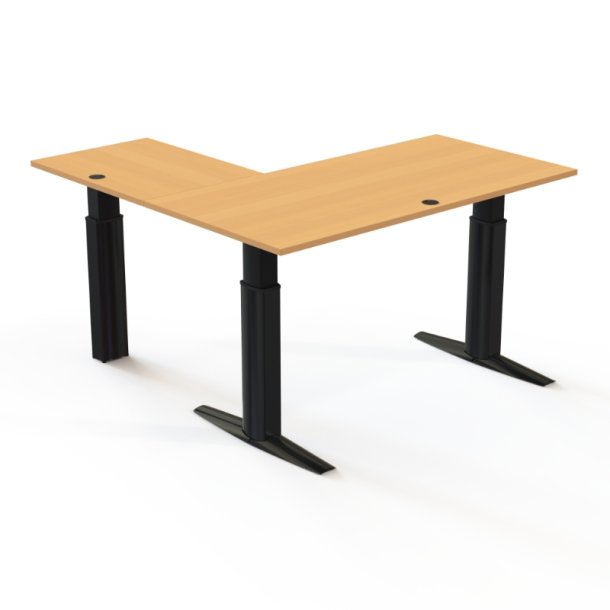 ConSet H�ve S�nkebord 160x160 - 501-23 - B�g bordplade - sort stel