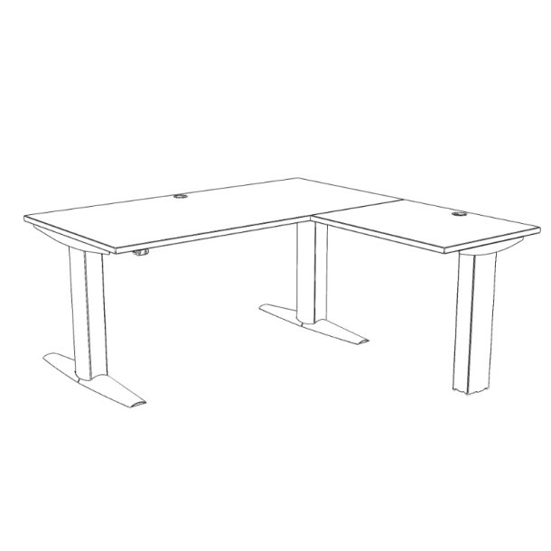 ConSet H�ve S�nkebord 160x160 - 501-23 - Valn�d bordplade - sort stel