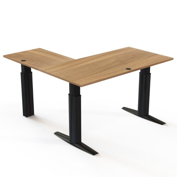 ConSet H�ve S�nkebord 160x160 - 501-23 - Valn�d bordplade - sort stel