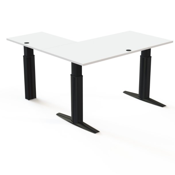 ConSet H�ve S�nkebord 160x160 - 501-23 - Hvid bordplade - sort stel