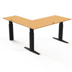 ConSet H�ve S�nkebord 180x180 - 501-23 - B�g bordplade - sort stel