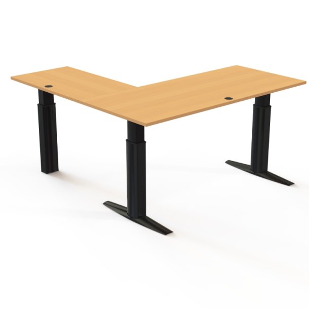 ConSet H�ve S�nkebord 180x180 - 501-23 - B�g bordplade - sort stel