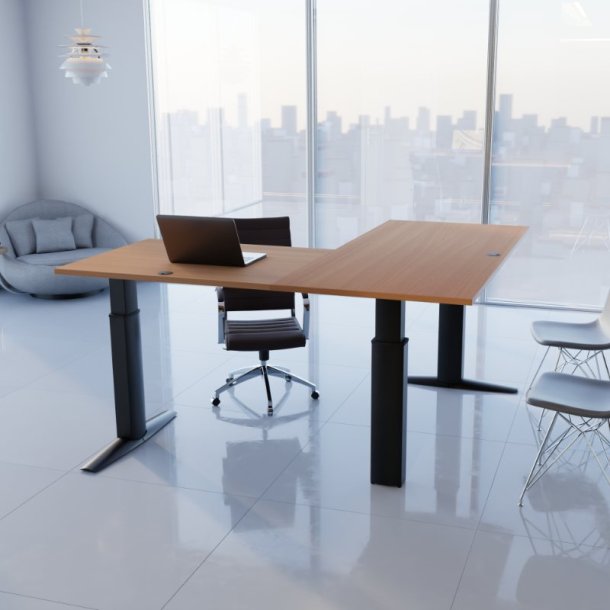 ConSet H�ve S�nkebord 180x180 - 501-23 - B�g bordplade - sort stel
