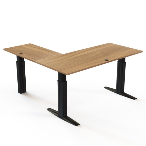 ConSet H�ve S�nkebord 180x180 - 501-23 - Valn�d bordplade - sort stel