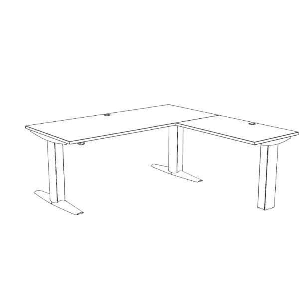 ConSet H�ve S�nkebord 180x180 - 501-23 - Hvid bordplade - sort stel