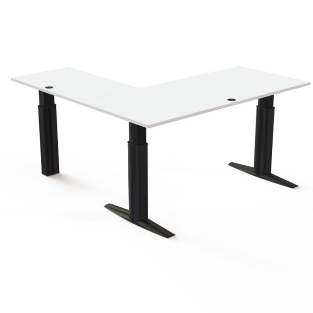 ConSet H�ve S�nkebord 180x180 - 501-23 - Hvid bordplade - sort stel