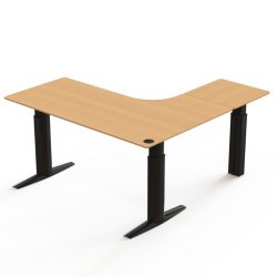 ConSet H�ve S�nkebord 180x180 - 501-23 - B�g bordplade - sort stel