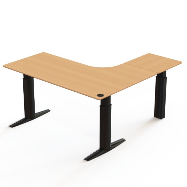 ConSet H�ve S�nkebord 180x180 - 501-23 - B�g bordplade - sort stel