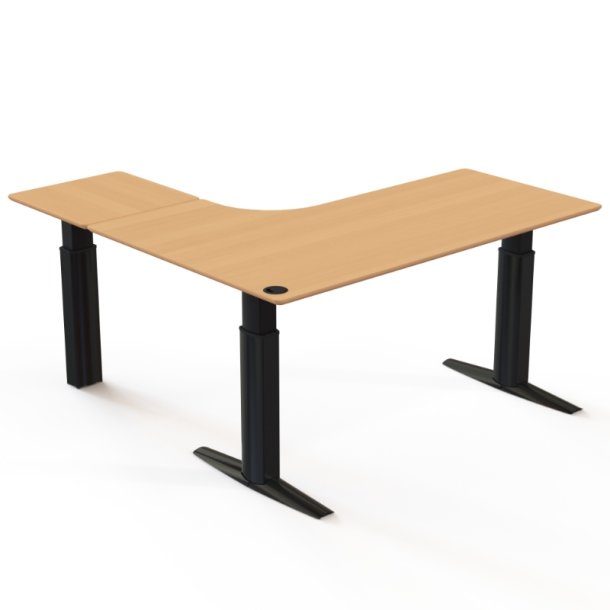 ConSet H�ve S�nkebord 180x180 - 501-23 - B�g bordplade - sort stel