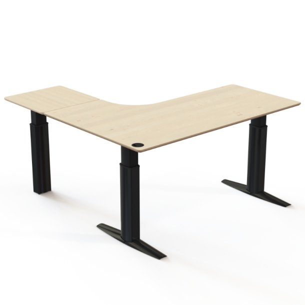 ConSet H�ve S�nkebord 180x180 - 501-23 - Ahorn bordplade - sort stel