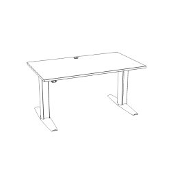 ConSet H�ve S�nkebord 140x80 - 501-23 - Valn�d bordplade - sort stel