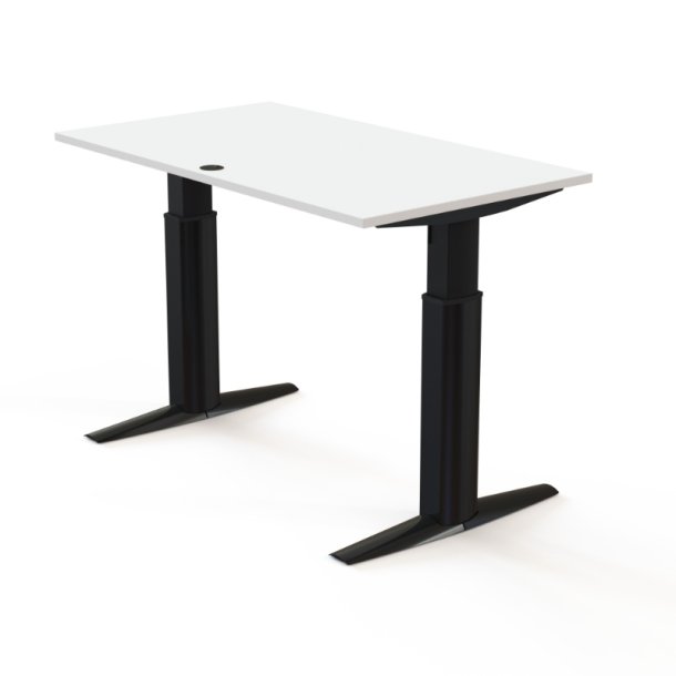 ConSet H�ve S�nkebord 140x80 - 501-23 - Hvid bordplade - sort stel
