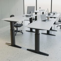 ConSet H�ve S�nkebord 140x80 - 501-23 - Hvid bordplade - sort stel