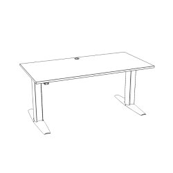 ConSet H�ve S�nkebord 160x80 - 501-23 - Hvid bordplade - sort stel