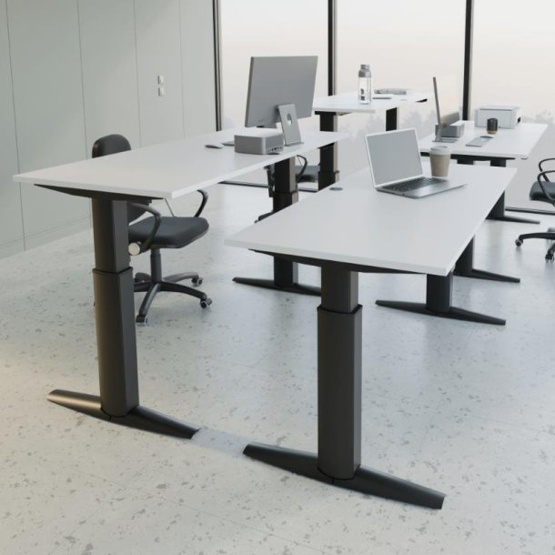 ConSet H�ve S�nkebord 160x80 - 501-23 - Hvid bordplade - sort stel