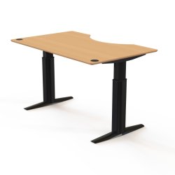 ConSet H�ve S�nkebord 160x100 - 501-23 - B�g bordplade - sort stel