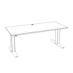 ConSet H�ve S�nkebord 180x80 - 501-23 - B�g bordplade - sort stel