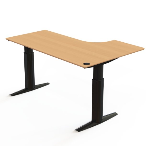 ConSet H�ve S�nkebord 180x120 - 501-23 - B�g bordplade - sort stel