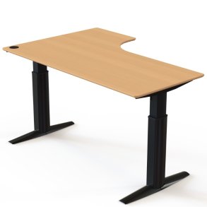 ConSet H�ve S�nkebord 180x120 - 501-23 - B�g bordplade - sort stel