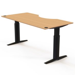 ConSet H�ve S�nkebord 200x100 - 501-23 - B�g bordplade - sort stel