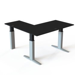ConSet H�ve S�nkebord 160x160 - 501-23 - Sort bordplade - s�lv stel