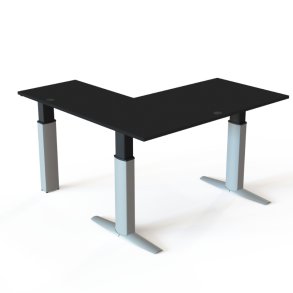 ConSet H�ve S�nkebord 160x160 - 501-23 - Sort bordplade - s�lv stel