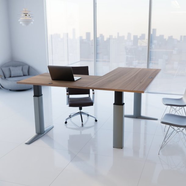 ConSet H�ve S�nkebord 160x160 - 501-23 - Valn�d bordplade - s�lv stel