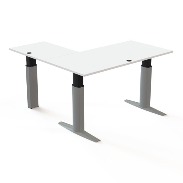 ConSet H�ve S�nkebord 160x160 - 501-23 - Hvid bordplade - s�lv stel