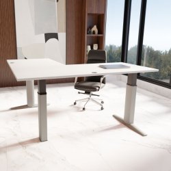 ConSet H�ve S�nkebord 160x160 - 501-23 - Hvid bordplade - s�lv stel