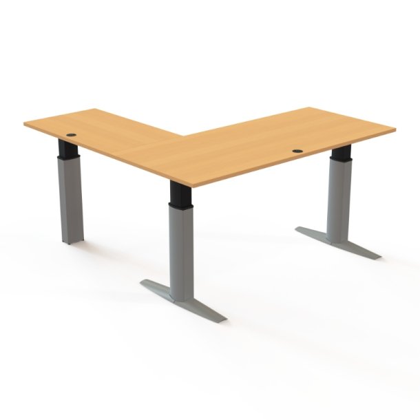 ConSet H�ve S�nkebord 180x180 - 501-23 - B�g bordplade - s�lv stel