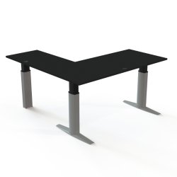 ConSet H�ve S�nkebord 180x180 - 501-23 - Sort bordplade - s�lv stel
