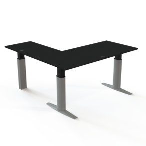 ConSet H�ve S�nkebord 180x180 - 501-23 - Sort bordplade - s�lv stel