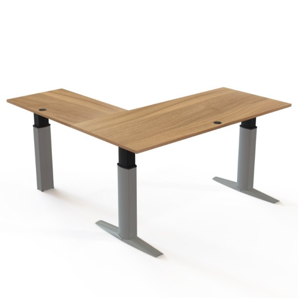 ConSet H�ve S�nkebord 180x180 - 501-23 - Valn�d bordplade - s�lv stel