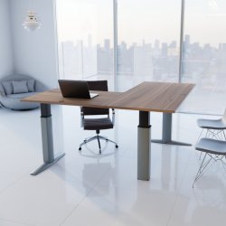 ConSet H�ve S�nkebord 180x180 - 501-23 - Valn�d bordplade - s�lv stel